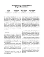 Reconstructing David Huffman Tesselations